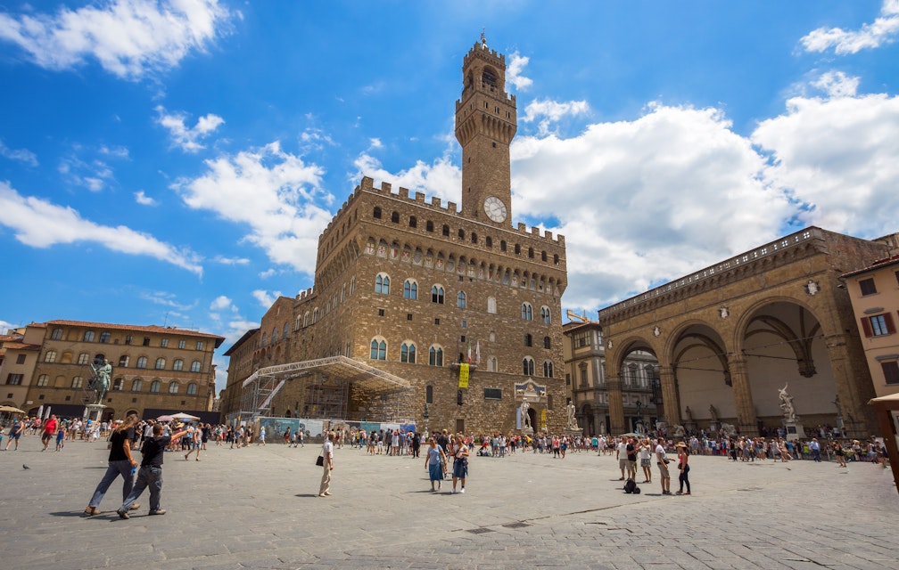 FLORENCE (FIRENZE), JULY 28, 2017 - view of Square of Signoria with Palazzo Vecchio in Florence, Tuscany, Italy; Shutterstock ID 793861060; purchase_order: 65050; job: poi; client: ; other:
793861060