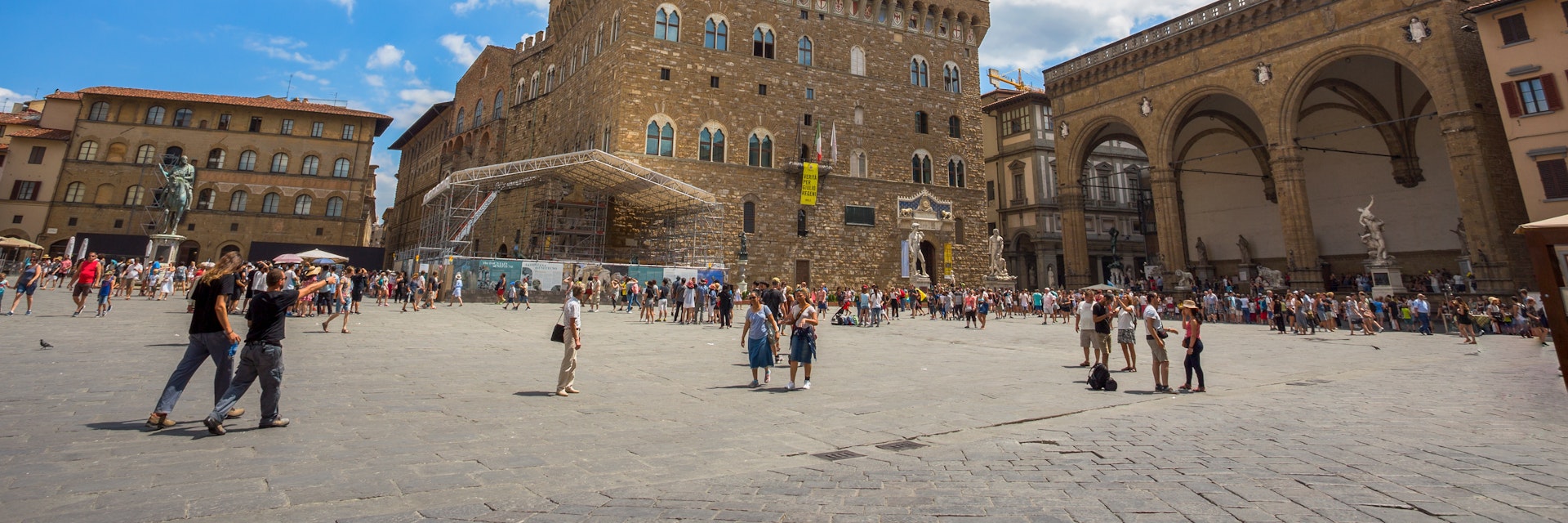 FLORENCE (FIRENZE), JULY 28, 2017 - view of Square of Signoria with Palazzo Vecchio in Florence, Tuscany, Italy; Shutterstock ID 793861060; purchase_order: 65050; job: poi; client: ; other:
793861060