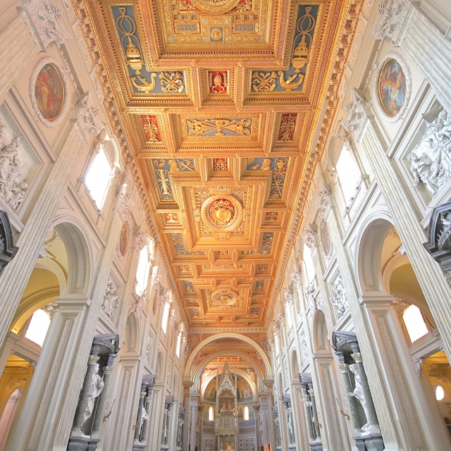 JUNE 17, 2019: Inside the Basilica of San Giovanni in Laterano Church.
1490788748
architecture, basilica, building, cathedral, ceiling, christian, christianity, church, europe, interior, italian, italy, landmark, old, religion, religious, rome, san giovanni, tourism, travel, worship