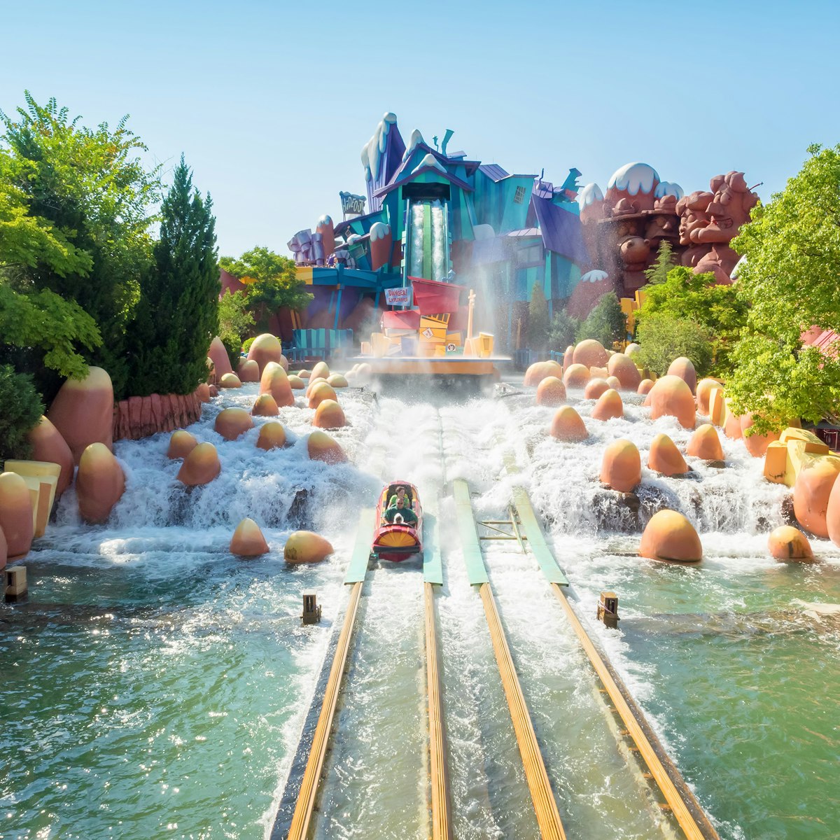 The Dudley Do-Right Ripsaw Falls ride at Universal Studios Islands of Adventure theme park.