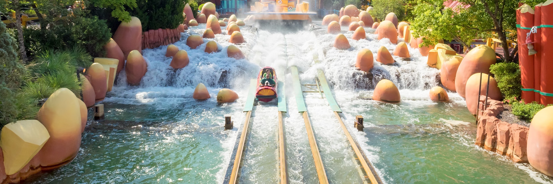 The Dudley Do-Right Ripsaw Falls ride at Universal Studios Islands of Adventure theme park.