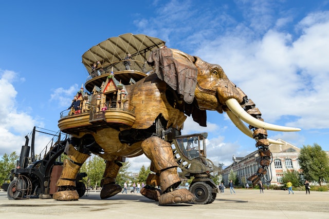 The Great Elephant with passengers aboard, one of the Machines of the Isle of Nantes.