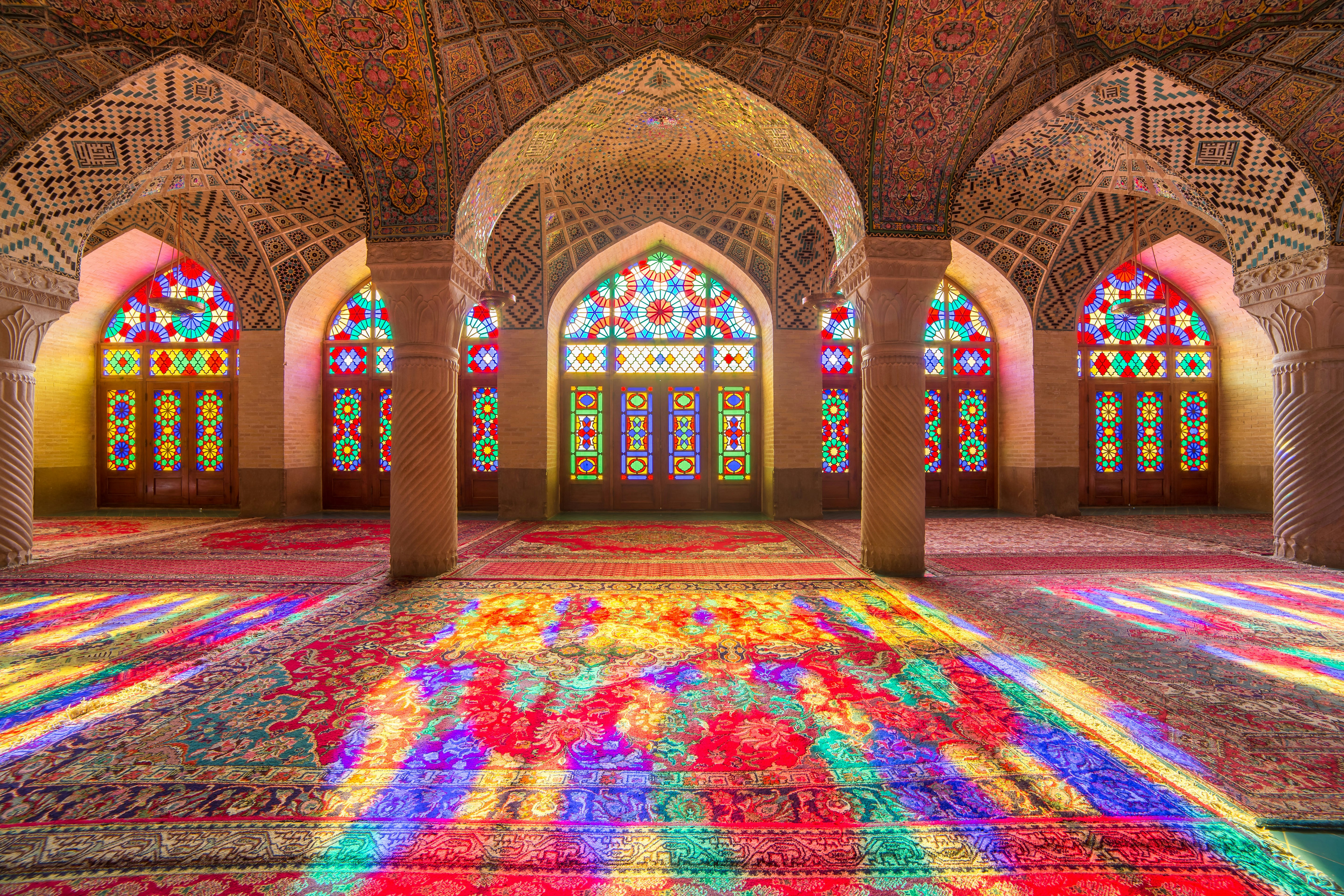 Shiraz, Iran - December 27, 2015: Nasir Al-Mulk Mosque in Shiraz, Iran, also known as Pink Mosque
363808808
islam, oriental, iran, travel, decorated, mosque, culture, landmark, cupola, light, al, east, old, minaret, traditional, building, colored, religious, historic, pink, shiraz, iranian, heritage, design, architecture, city, interior, mosaic, holy, tourism, islamic, religion, art, ancient, ornate, persia, persian, pattern, prayer, muslim, glass, allah, naseer, ol, masjed-e, mulk, molk, nasir, al-mulk