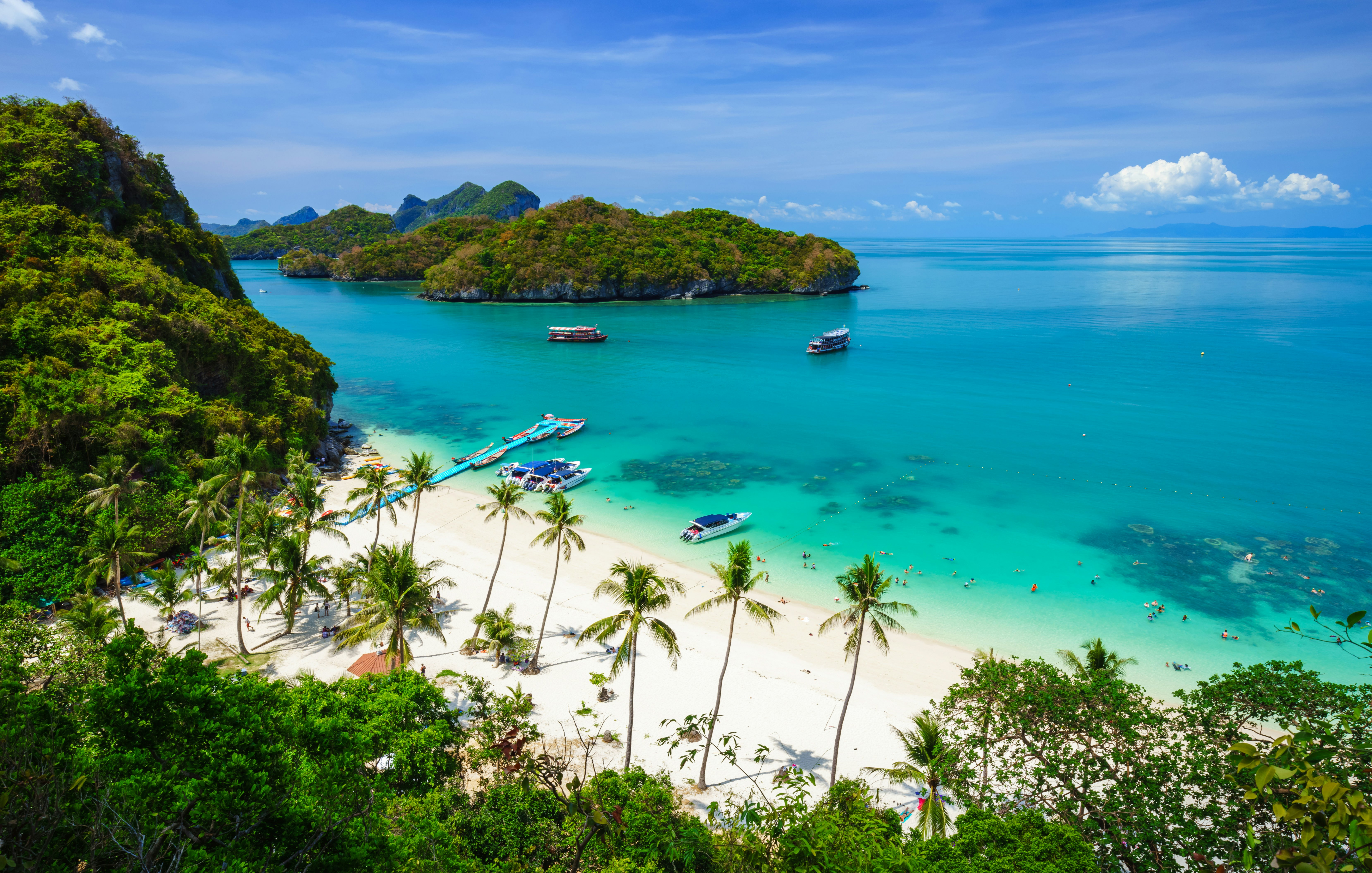 Aerial view of Ang Thong National Marine Park, Koh Samui, Suratthani, Thailand.