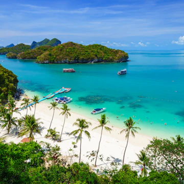 Aerial view of Ang Thong National Marine Park, Koh Samui, Suratthani, Thailand.