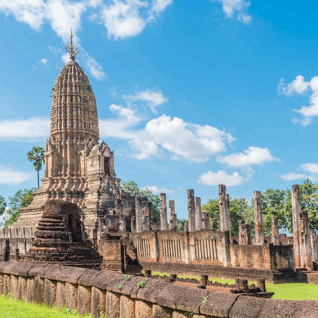 An ancient pagoda in Si Satchanalai Historical Park.