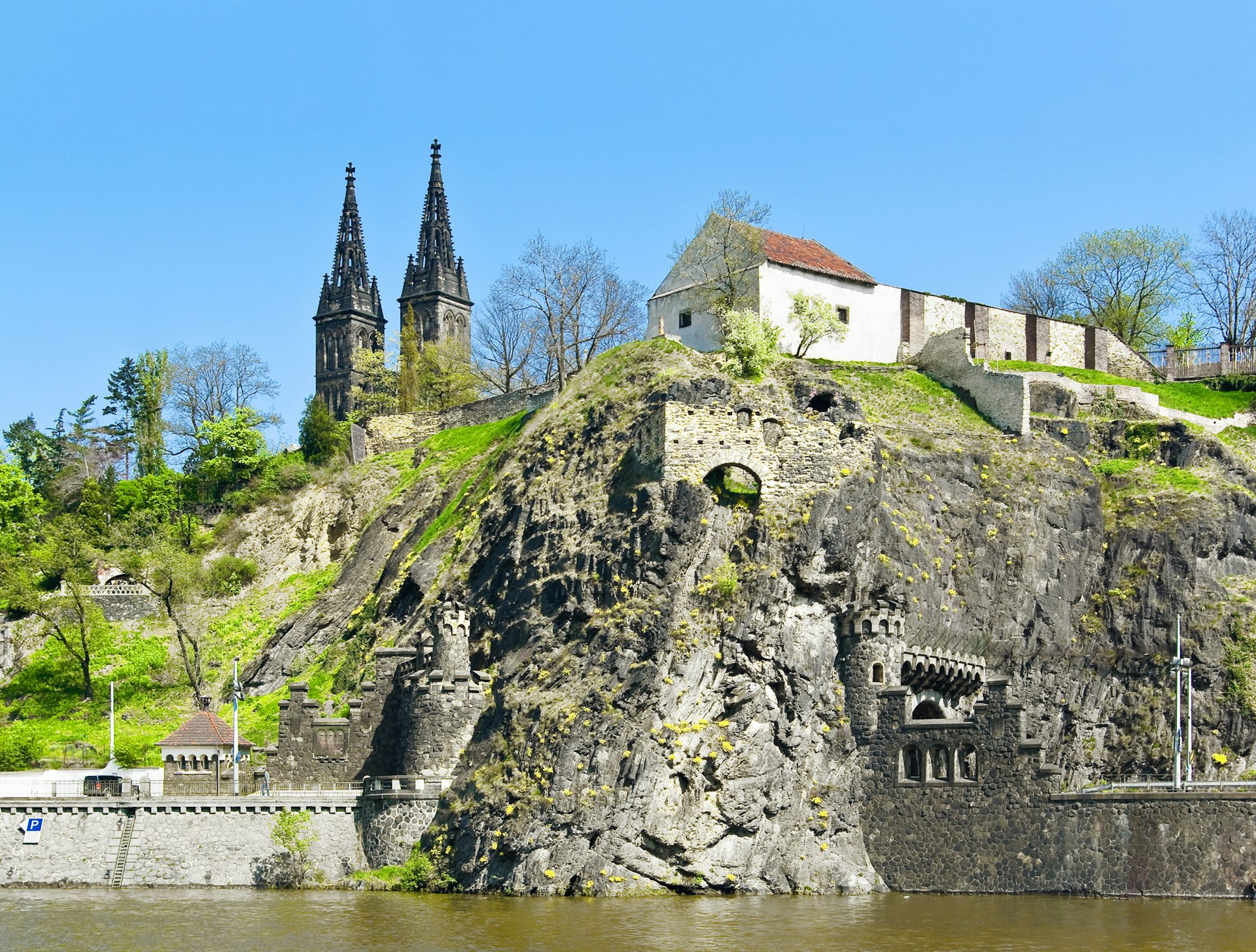The ramparts of Vyšehrad fort, Prague, Czech Republic