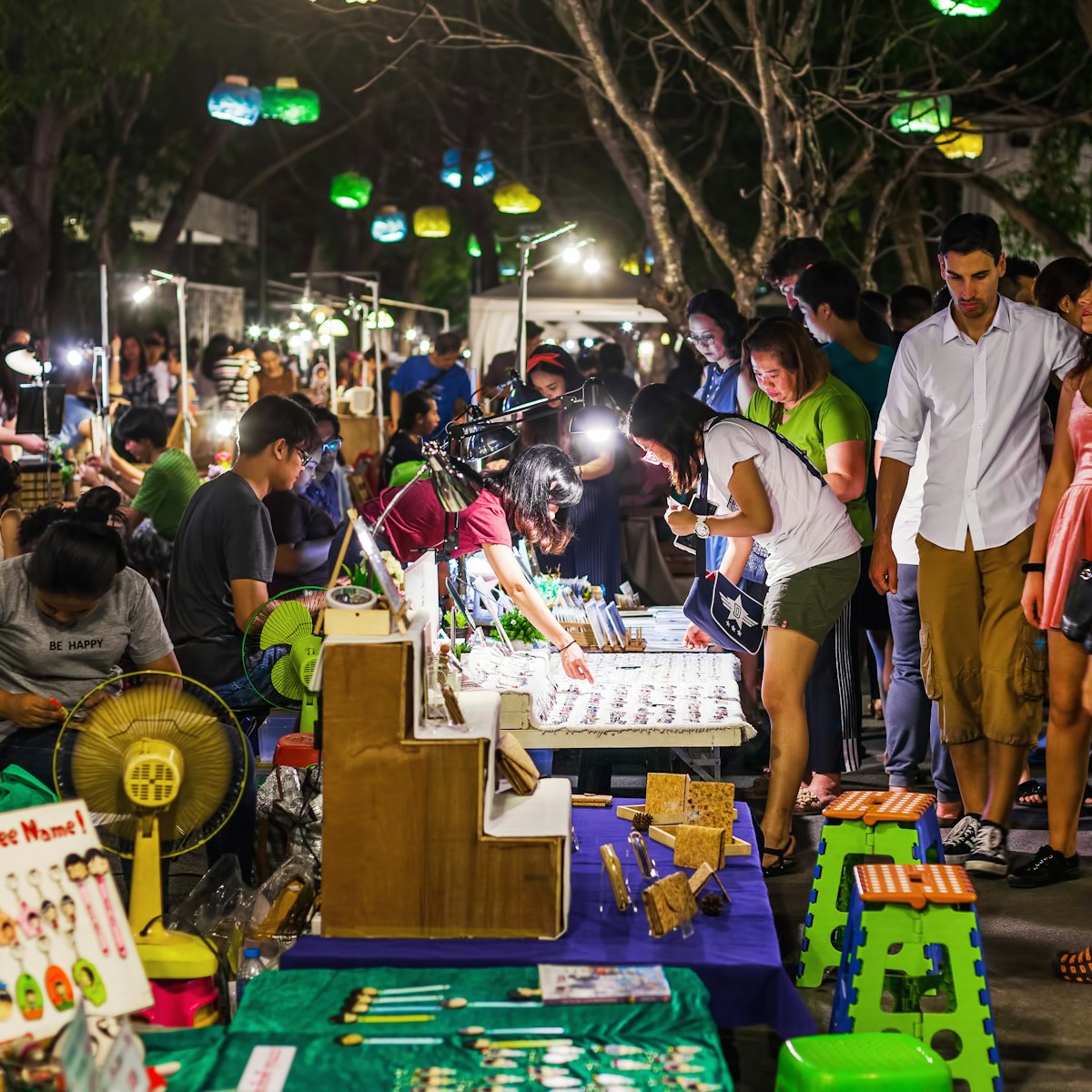 Cicada Night Market in Hua Hin, a popular night market selling goods ranging from clothes to desserts.