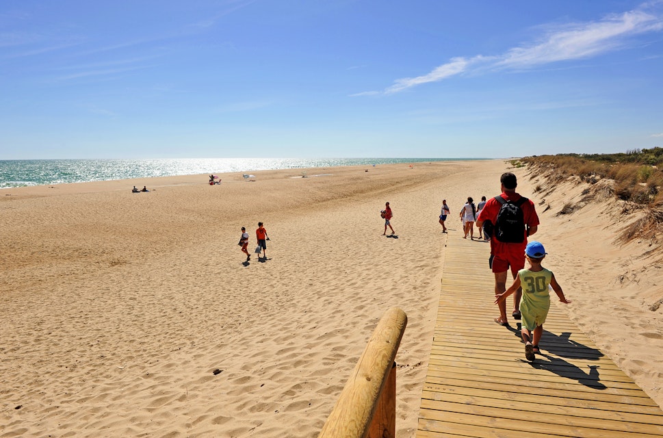 Wooden walkway to the beach of La Flecha del Rompido.