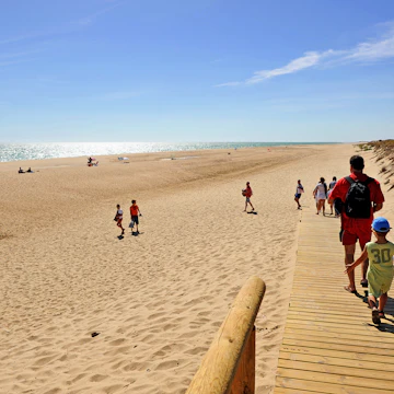 Wooden walkway to the beach of La Flecha del Rompido.