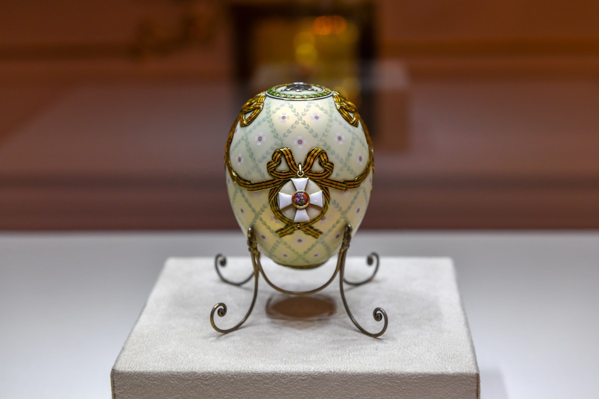 Faberge egg at the Faberge Museum in Saint Petersburg.