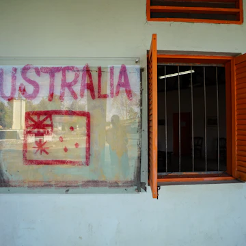 Outer wall of the Museum of Australian journalists killed in Balibo, Timor Leste.