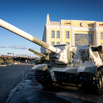 Military equipment-retro exhibit of the Military History Museum, Yekaterinburg, Russia.