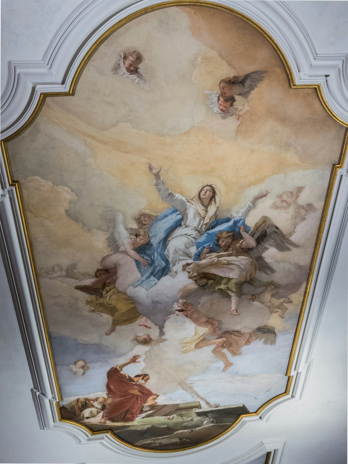 The fresco entitled "Assunta" (Our Lady Assumption) by Giovan Battista Tiepolo on the ceiling of the Oratorio della Purità church.