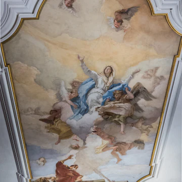 The fresco entitled "Assunta" (Our Lady Assumption) by Giovan Battista Tiepolo on the ceiling of the Oratorio della Purità church.