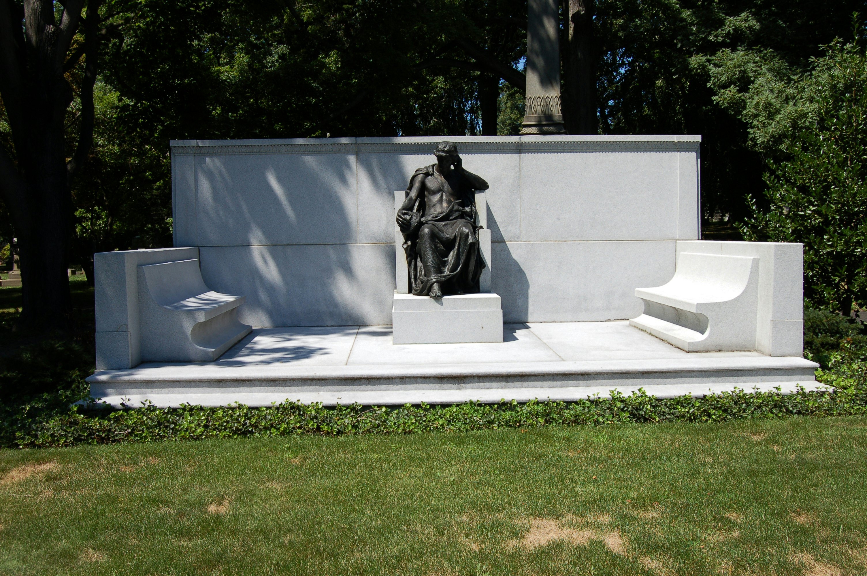 The grave of publisher Joseph Pulitzer in Woodlawn Cemetery in Bronx, NY.