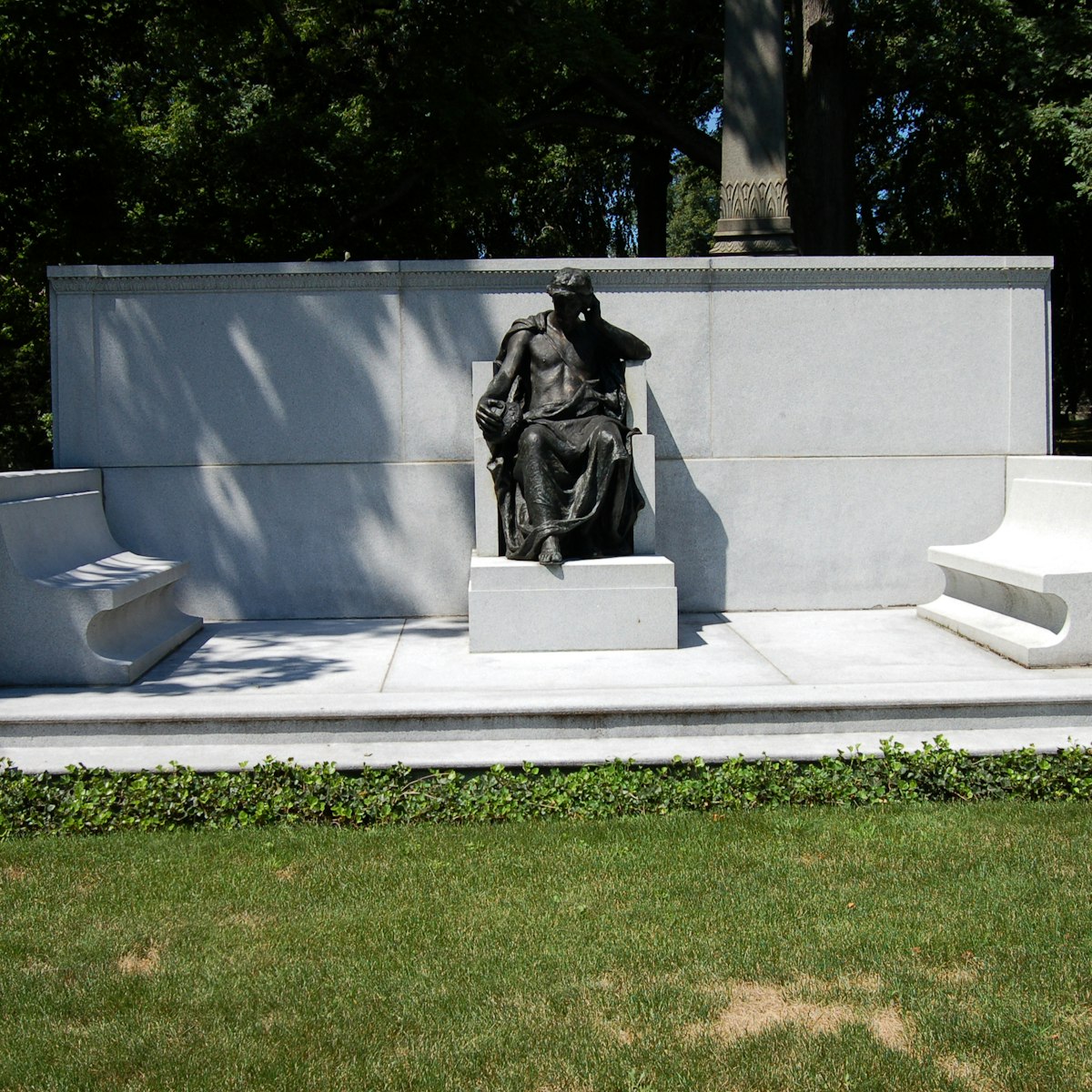 The grave of publisher Joseph Pulitzer in Woodlawn Cemetery in Bronx, NY.