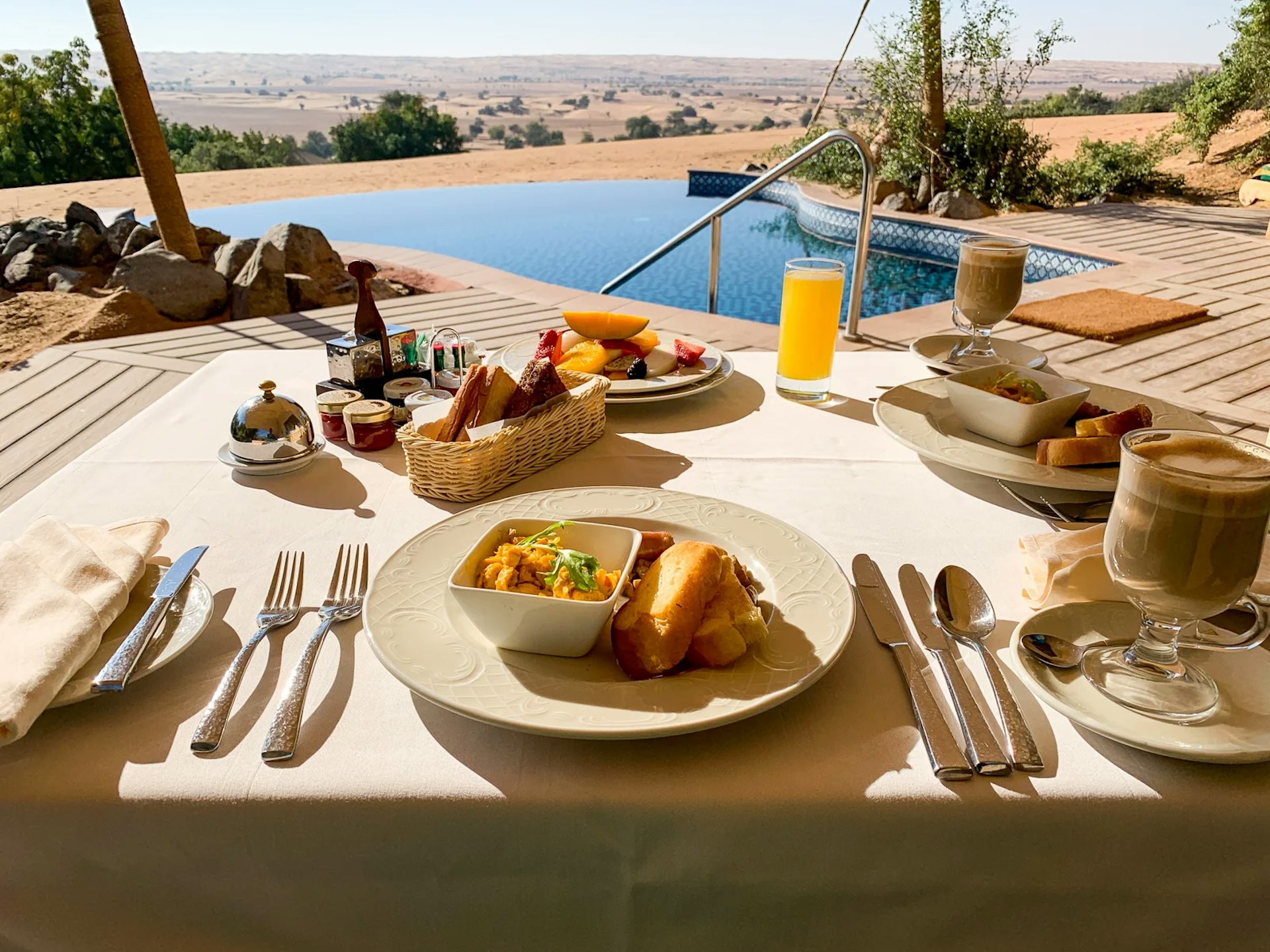 Room service breakfast at Al Maha, a Luxury Collection Resort & Spa, Dubai