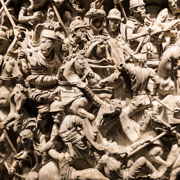 Sculptural details of the Sarcophagus of Portonaccio in the National Roman Museum.
EX0XXN
Sarcophagus, of, Portonaccio, National, Roman, Museum, Italy, Museo, Nazionale, Romano, Palazzo, Massimo, alle, Terme, Rome, battle, sarcophagus, scene, travel