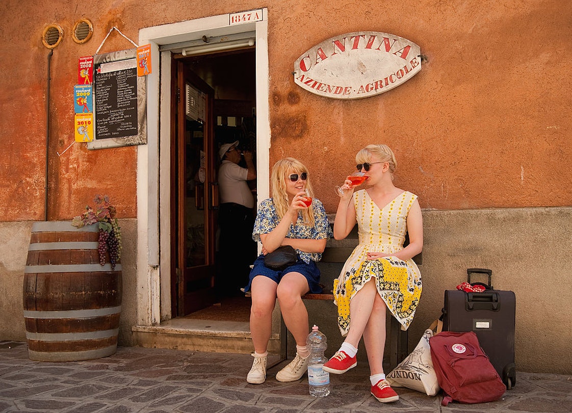 VENICE, ITALY - JUNE 17:  Two tourists enjoy a Spritz (a powerful mixture of white wine, Campari and soda water) in front of a traditiona bacaro on June 17, 2011 in Venice, Italy. The bacari are the local down to earth version of wine bars which serve 'ciccheti, a kind of Tapas traditionally washed down with a glass of wine, and Venetians stop to snack and socialize before and after meals. (Photo by Marco Secchi/Getty Images)
116663668
Human Interest, Leisure Activity, Lifestyles, Topics, Travel, Wine Bar, bestof, bestof, topics, topics, topix, topix, toppics, toppics, toppix, toppix