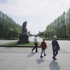Treptower Park - stock photo
Visitors pass by the Russian Monument in the elongated mall of Treptower Park.