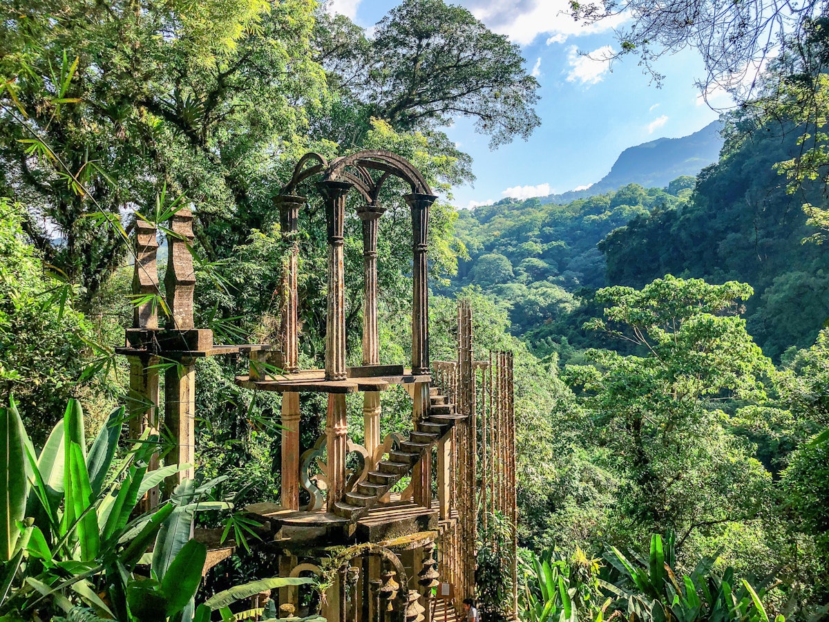 Las Pozas is a surrealistic garden constructed in the middle of a mexican jungle in the city of Xilitla.
