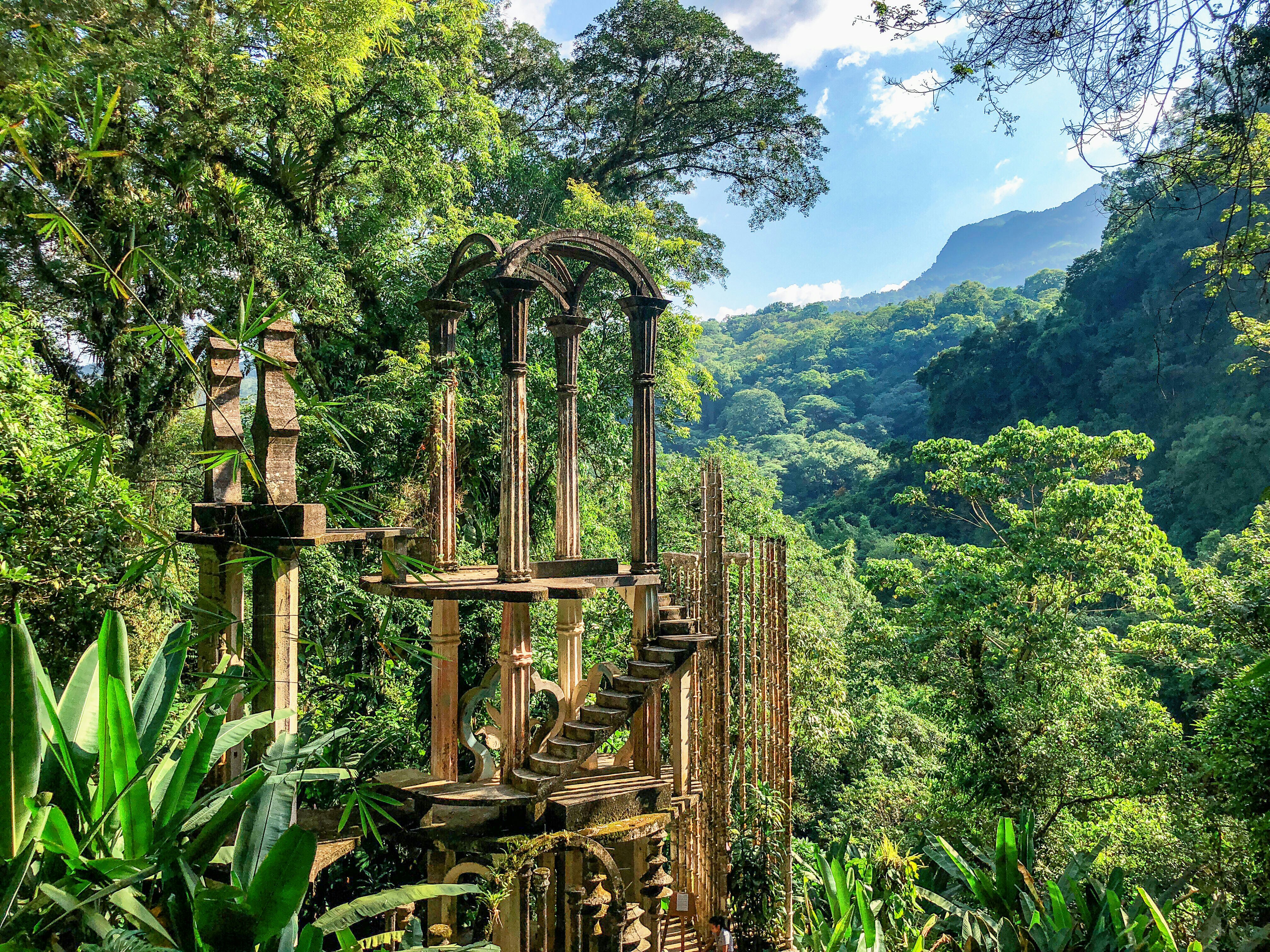 Las Pozas is a surrealistic garden constructed in the middle of the jungle in the city of Xilitla, Mexico