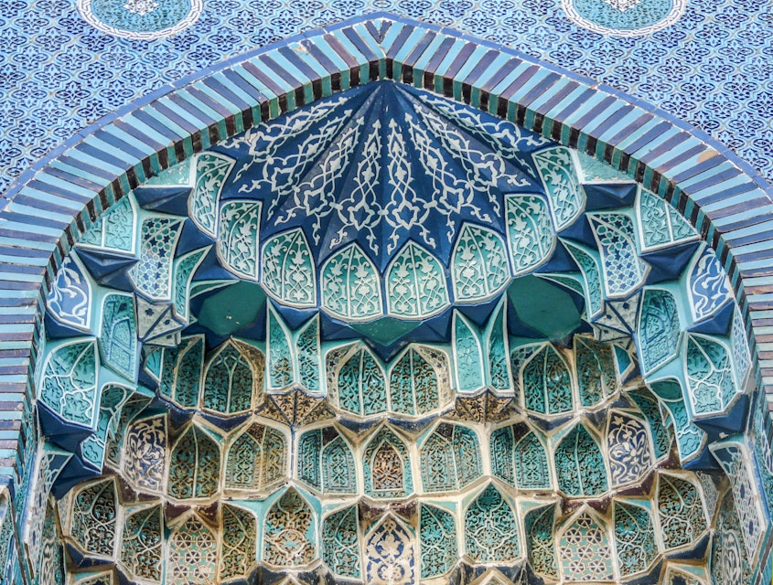 Decorative features of a mausoleum in the Shah-i-Zinda necropolis complex.
541333459
Decoration, Uzbekistan, Tile, Horizontal, Turquoise Colored, Tomb, Mausoleum, Samarkand, Close-up, Photography
