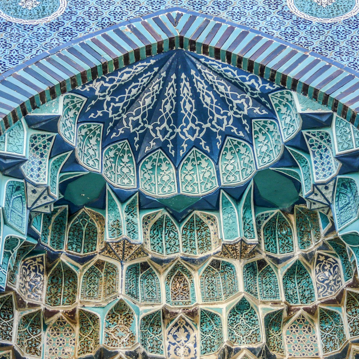 Decorative features of a mausoleum in the Shah-i-Zinda necropolis complex.
541333459
Decoration, Uzbekistan, Tile, Horizontal, Turquoise Colored, Tomb, Mausoleum, Samarkand, Close-up, Photography