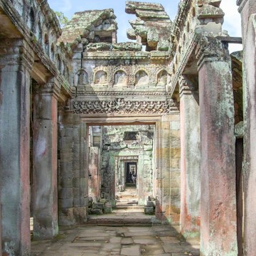 607297572
Spirituality Built Structure Ruined History Architecture Vertical Asia Close-up Cambodia Sculpture Monument Old Ruin Statue Temple - Building Ancient Old Famous Place Cultures Stone Material Angkor Wall - Building Feature Religion Buddhism Art And Craft Art Craft Cambodian Culture East Asian Culture No People Building Exterior Photography Tourism Ancient Civilization Travel Khmer Preah Khan Temple
A stone walkway in the Preah Khan temple in Angkor.