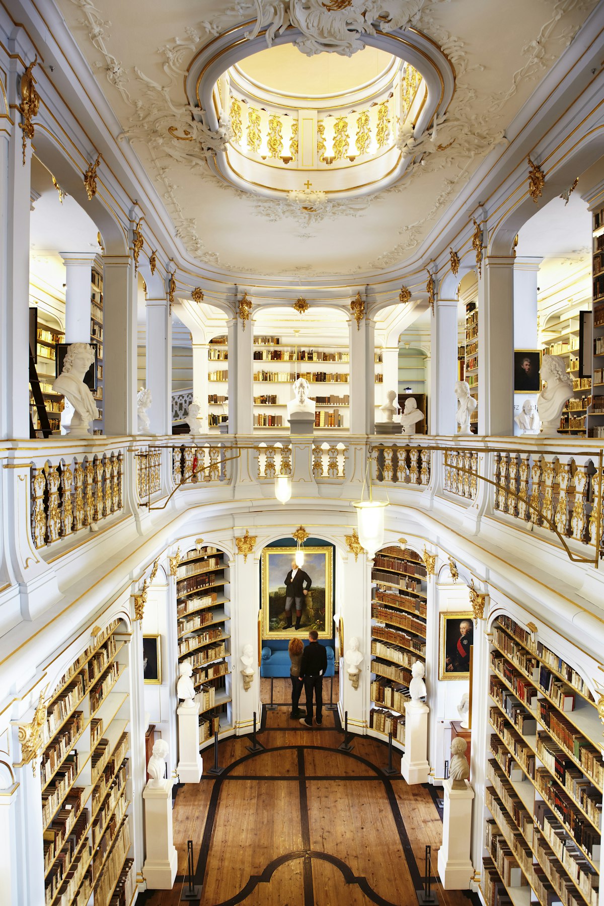 Rococo interior of Duchess Anna Amalia Library in Weimar.