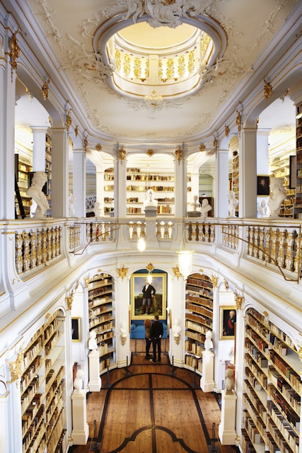 Rococo interior of Duchess Anna Amalia Library in Weimar.