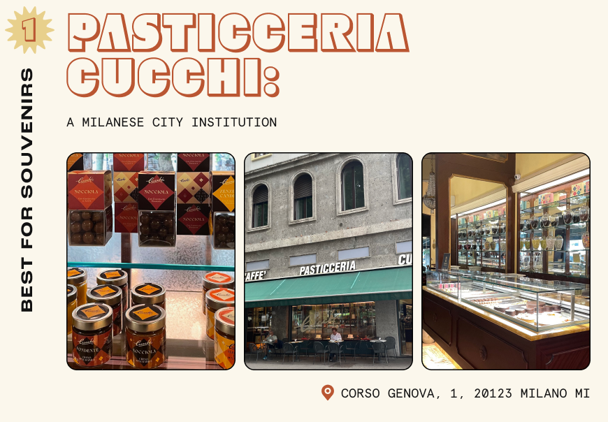 Images from Pasticceria Cucchi, a pastry shop in Milan