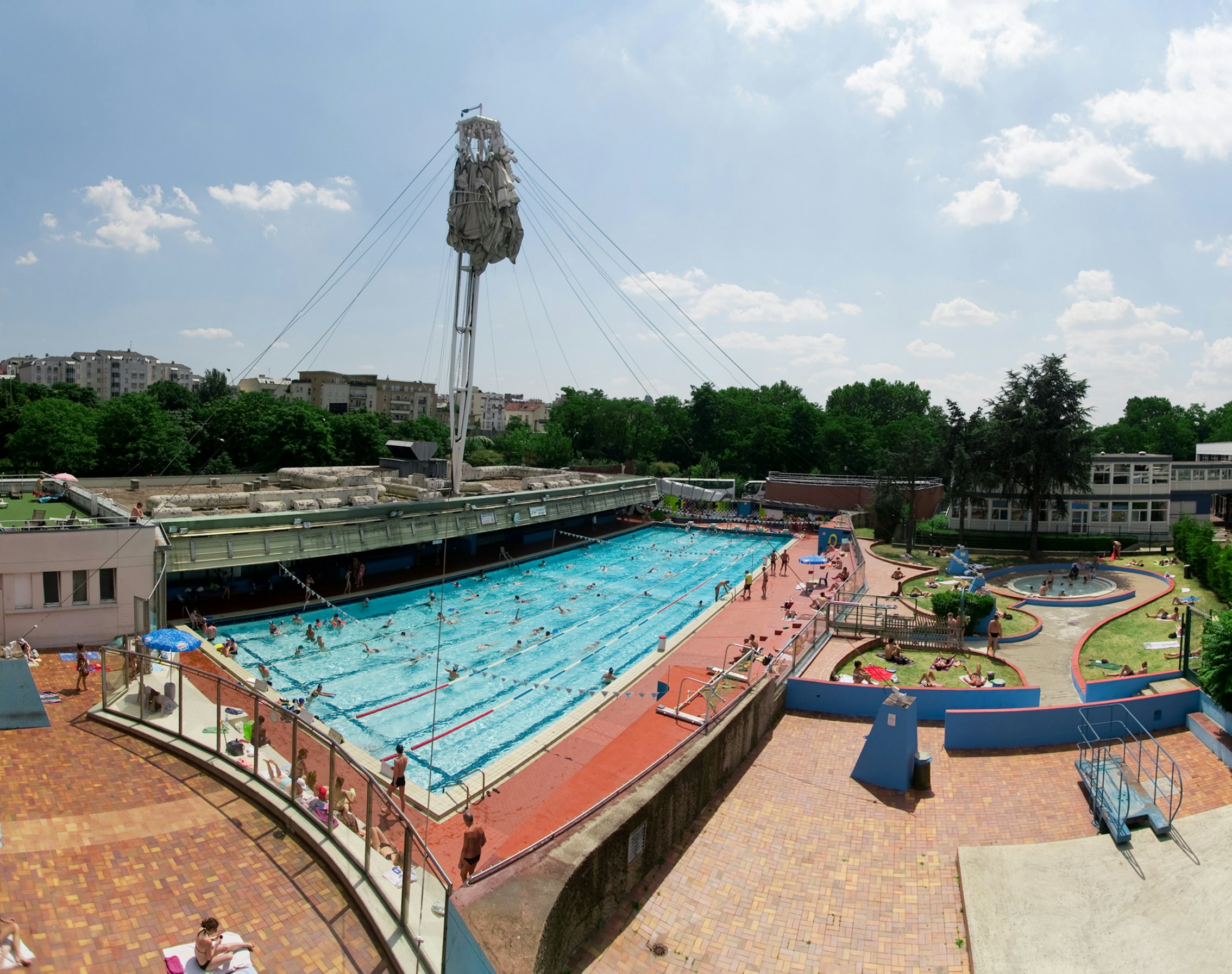 An Olympic-sized lap pool on a sunny day