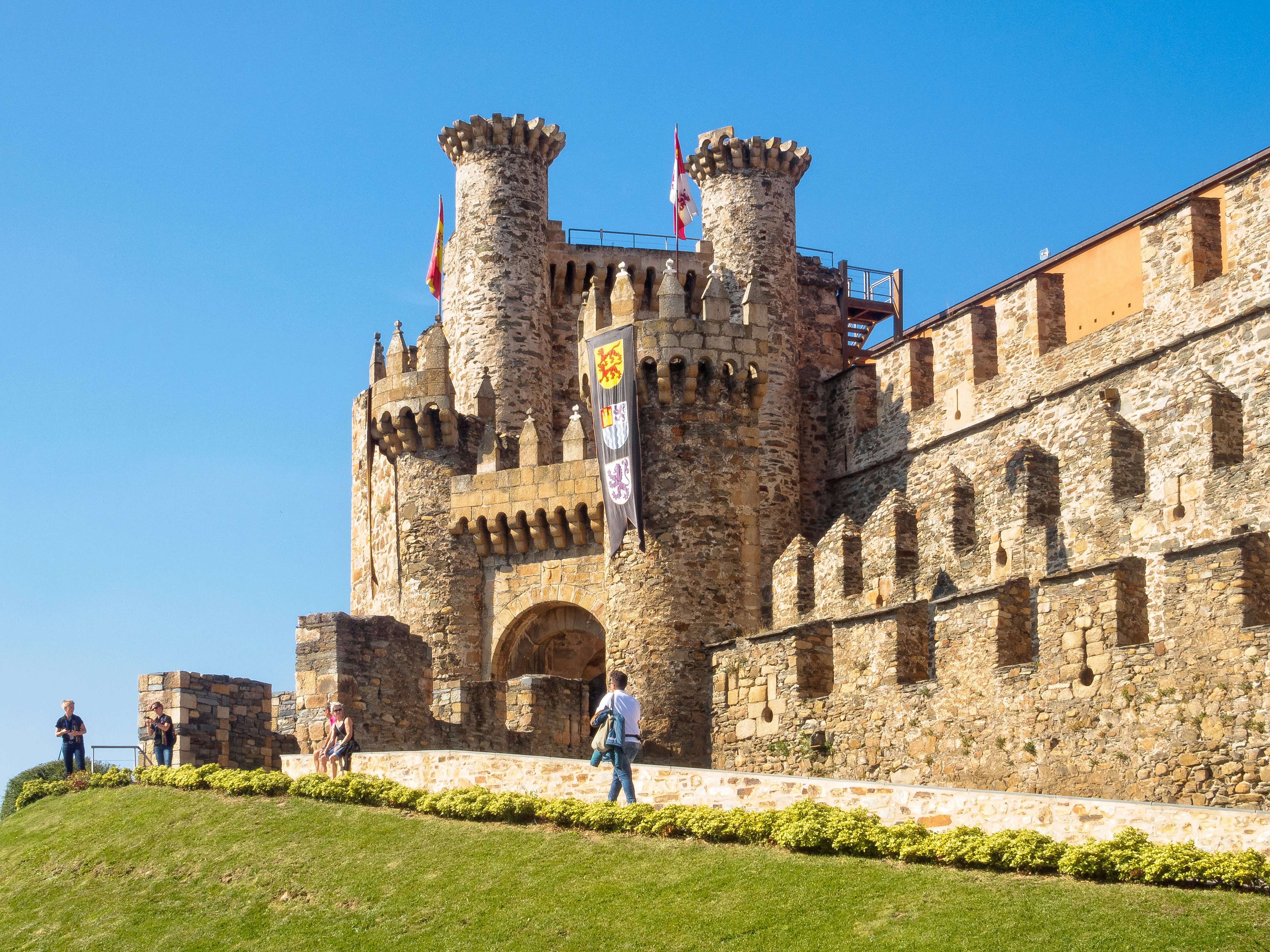 Façade of the 12th century Templar Castle in Ponferrada, Spain.