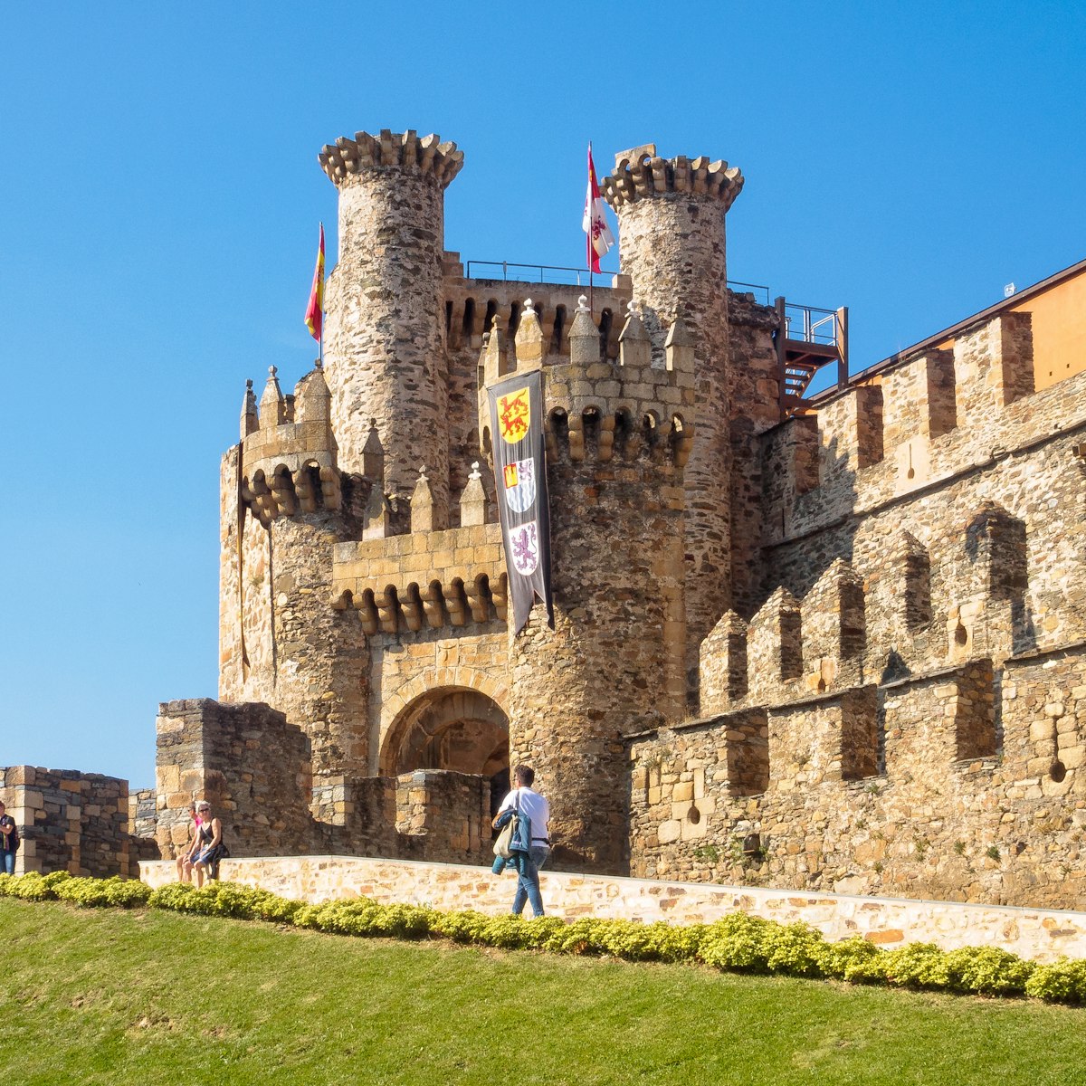Façade of the 12th century Templar Castle in Ponferrada, Spain.
