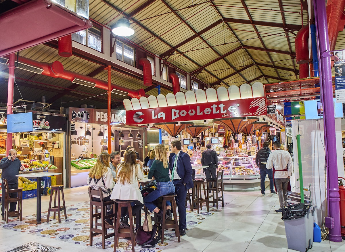 Stalls of the Mercado de La Paz Market in Madrid, Spain. @photooiasson/iStock