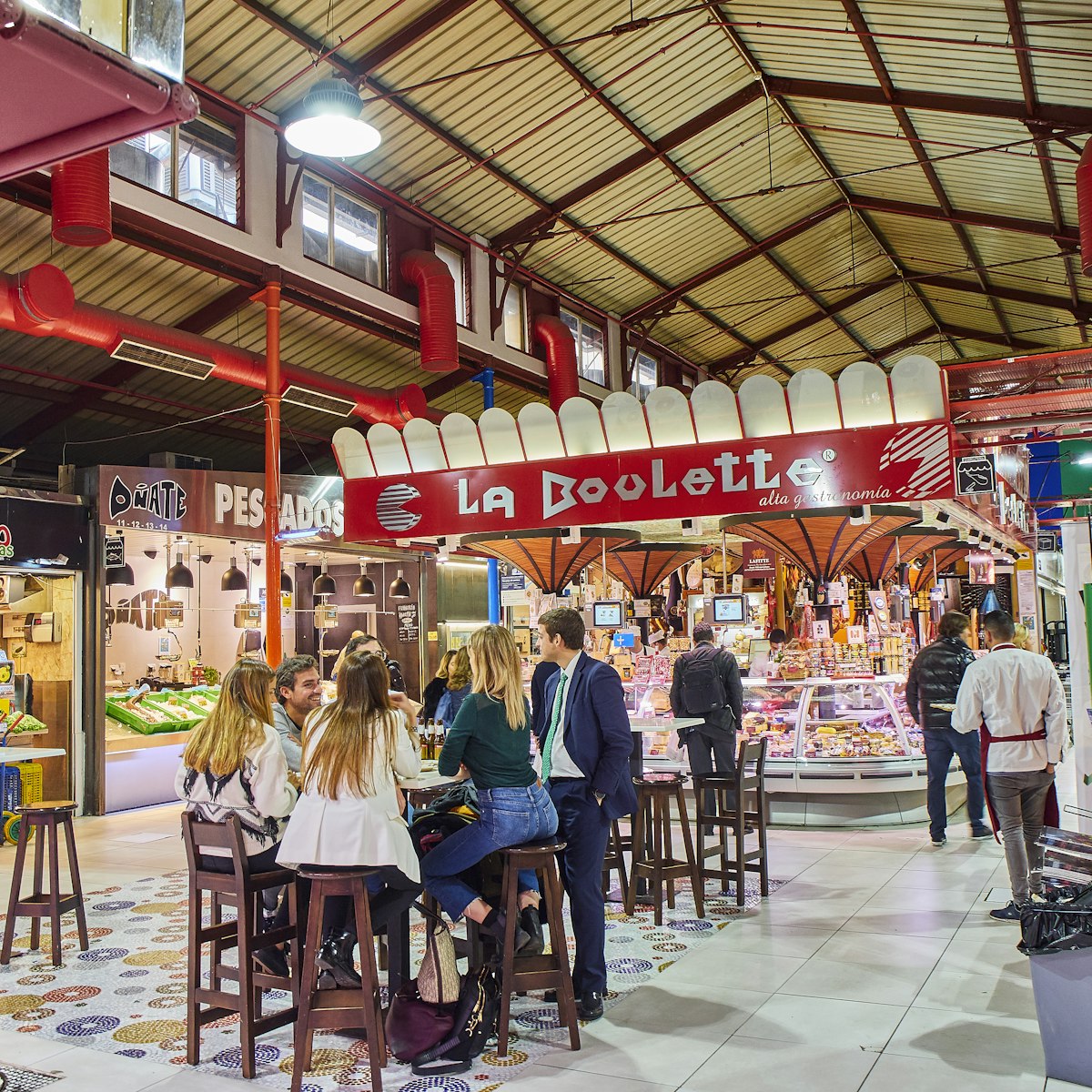 Stalls of the Mercado de La Paz Market in Madrid, Spain. @photooiasson/iStock