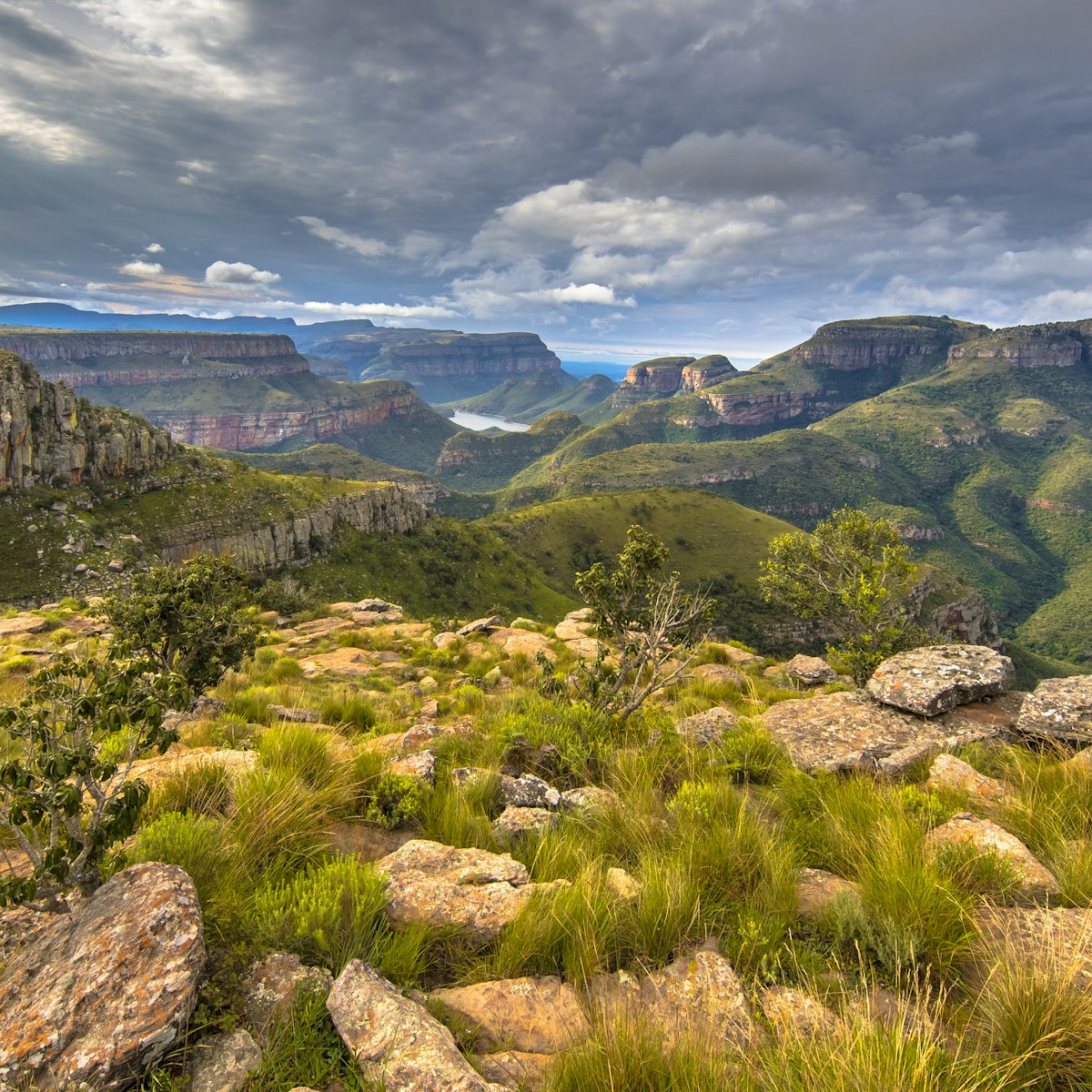 View of Blyde River Canyon from Lowveld Viewpoint in Mpumalanga, South Africa.