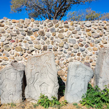The dancers in Monte Alban in Oaxaca, Mexico.