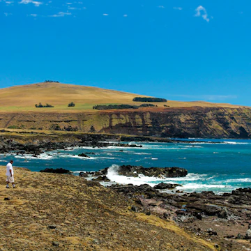 View of Poike Mountain from Ahu Tangariki.