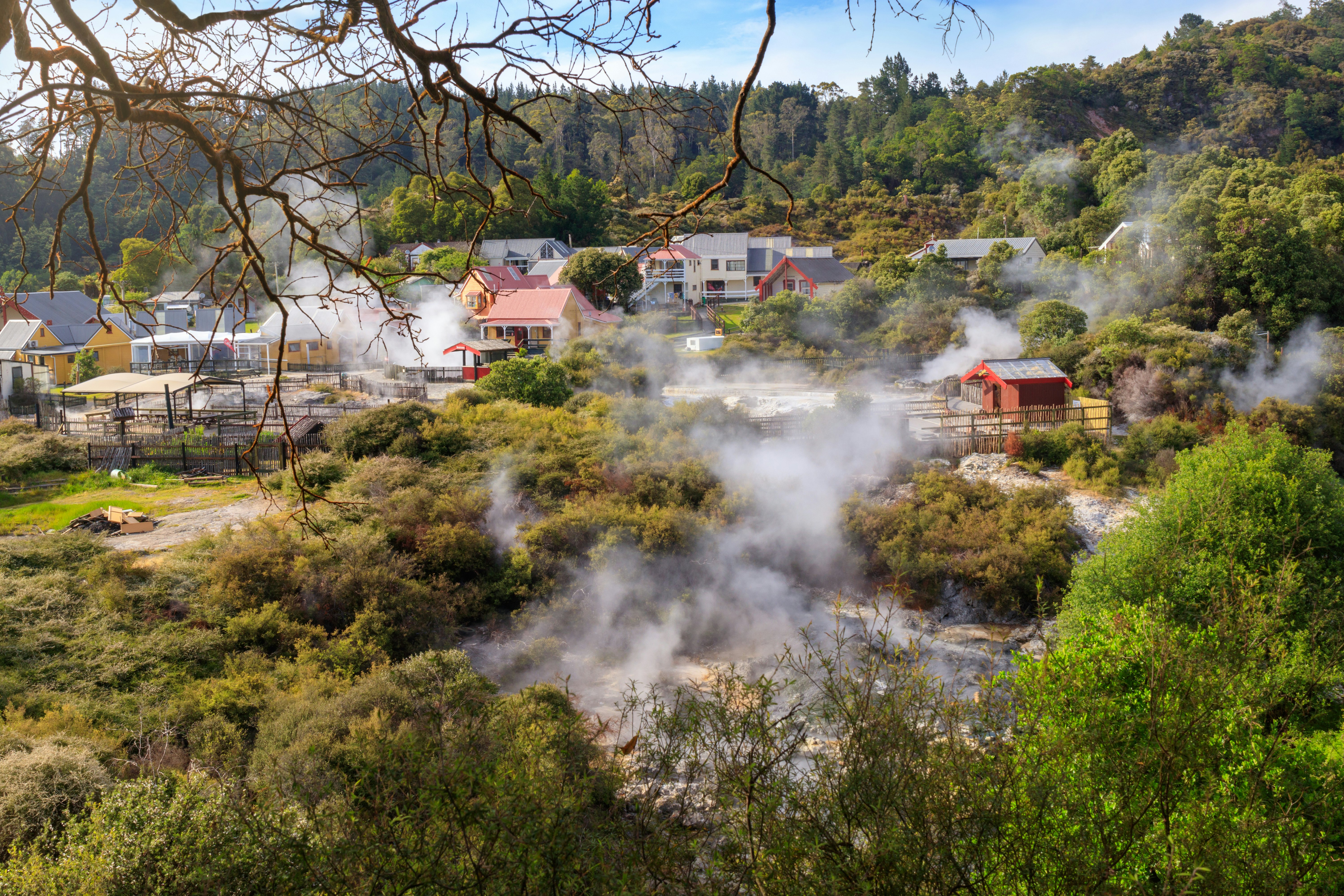 Maori thermal village Whakarewarewa, Rotorua, New Zealand.