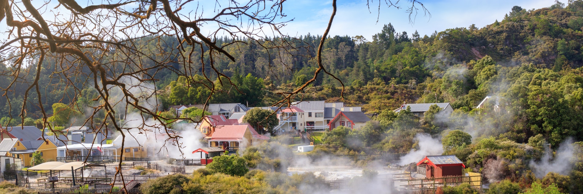 Maori thermal village Whakarewarewa, Rotorua, New Zealand.