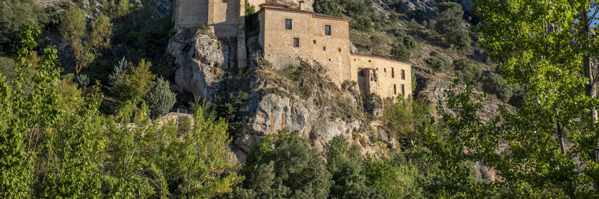 The hermitage of San Saturio, on the banks of the Douro River in Soria, Spain.