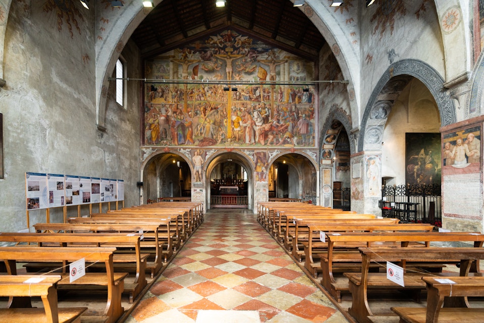 Interior of the church Santa Maria degli Angioli in Lugano, Switzerland.