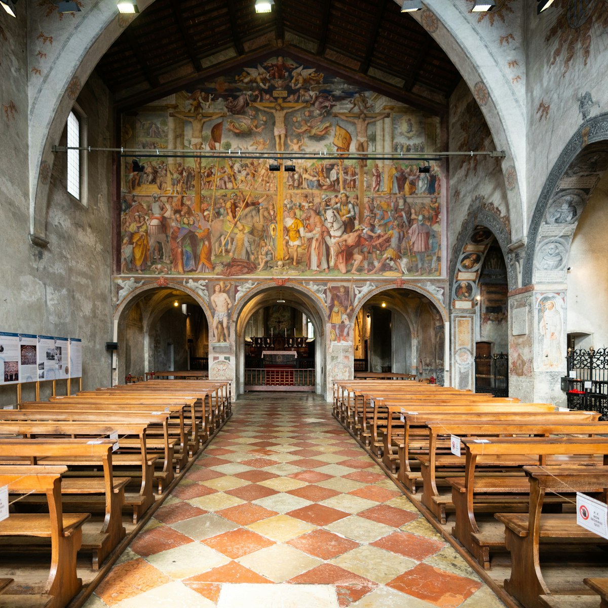 Interior of the church Santa Maria degli Angioli in Lugano, Switzerland.