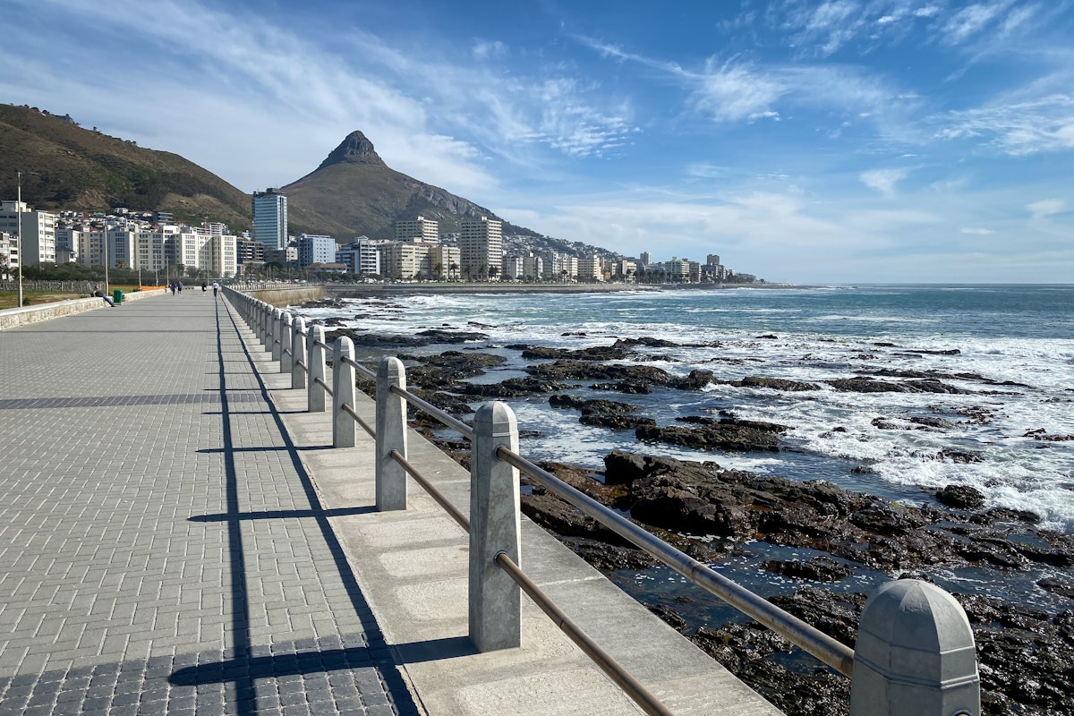 Scenic view of Sea Point Promenade, Cape Town, South Africa.