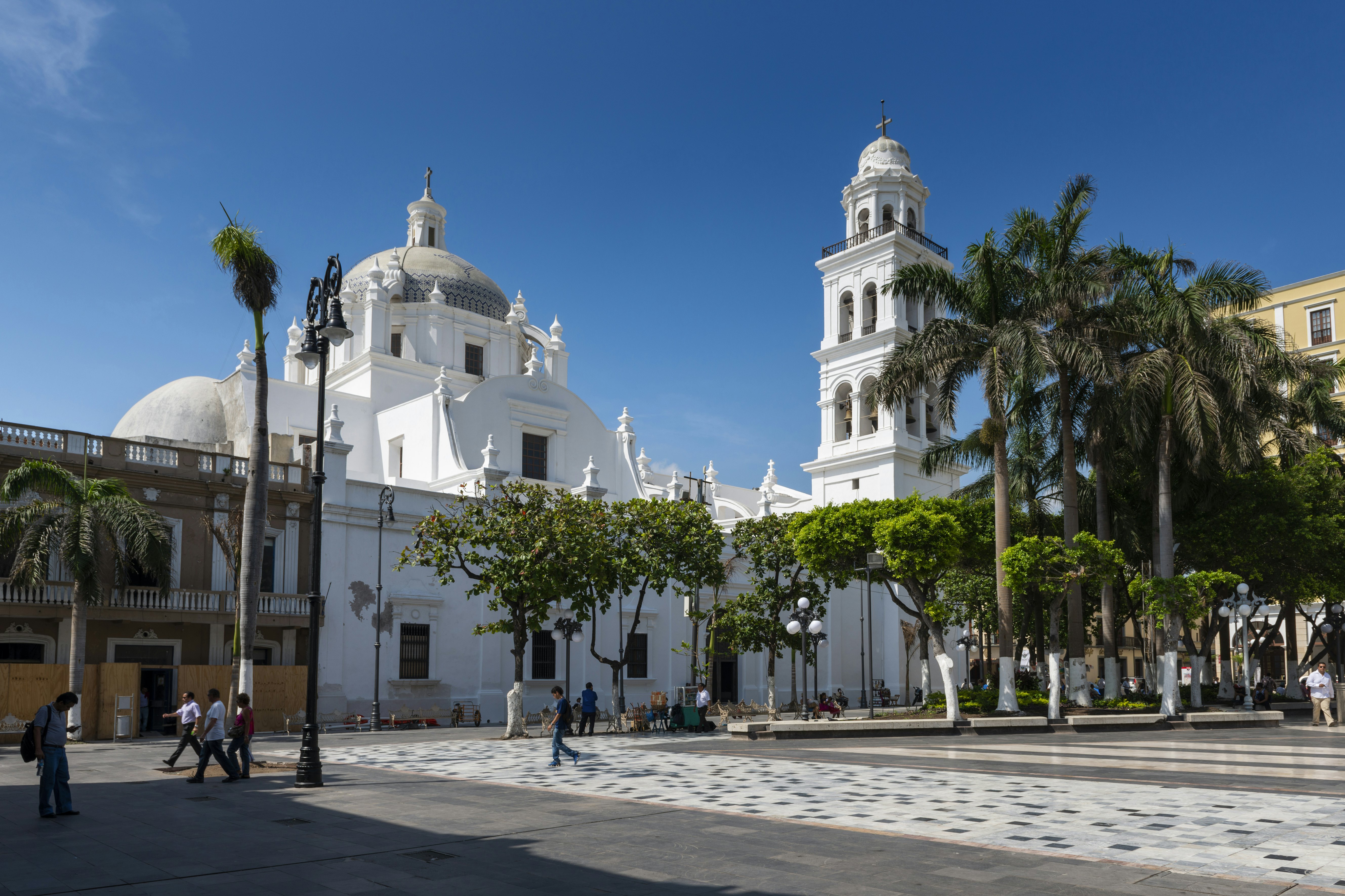 View of the Main Plaza (Zocalo) of the city of Veracruz in Mexico.