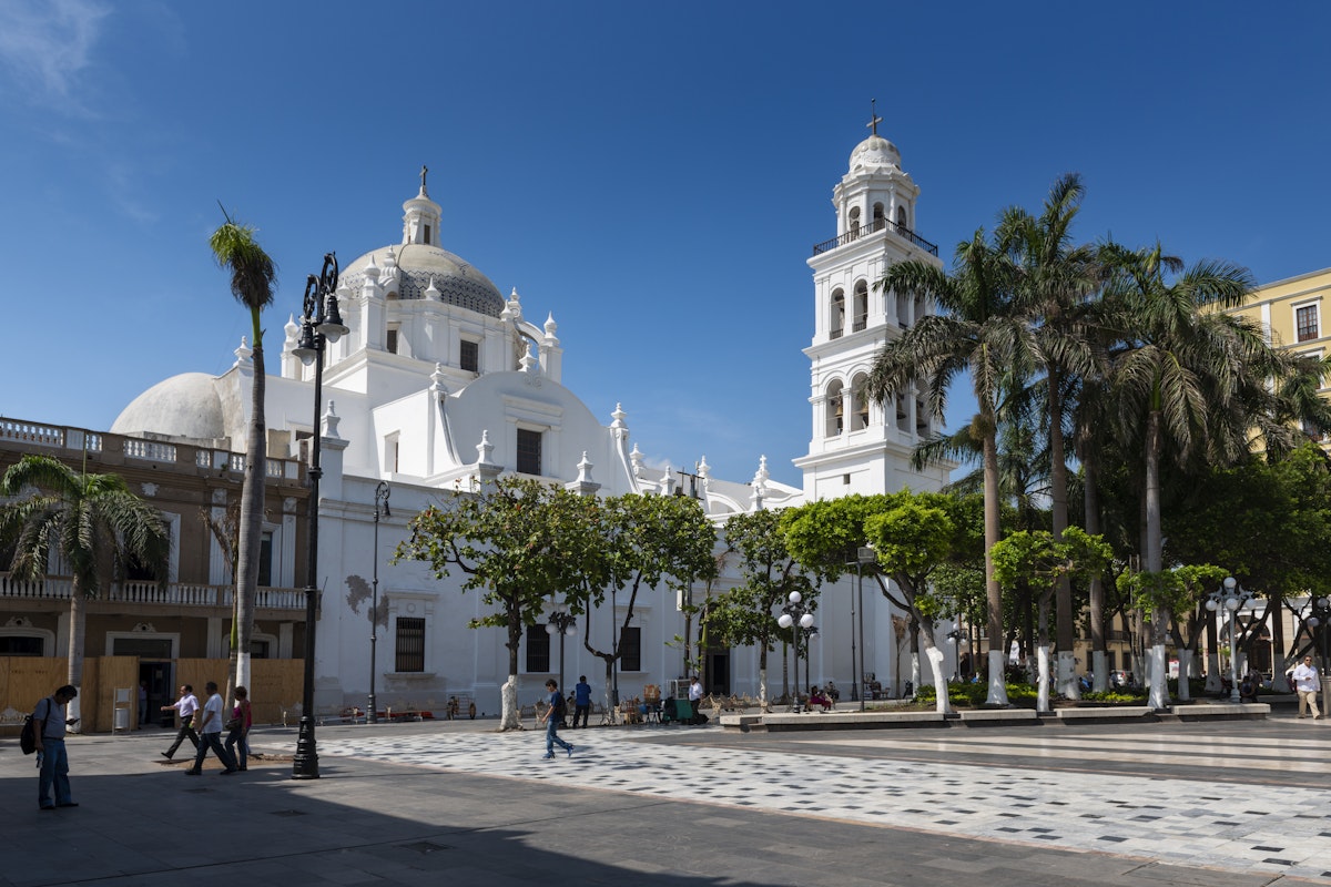 View of the Main Plaza (Zocalo) of the city of Veracruz in Mexico.