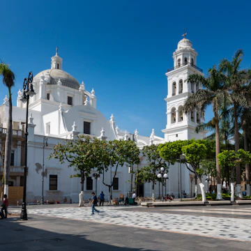 View of the Main Plaza (Zocalo) of the city of Veracruz in Mexico.